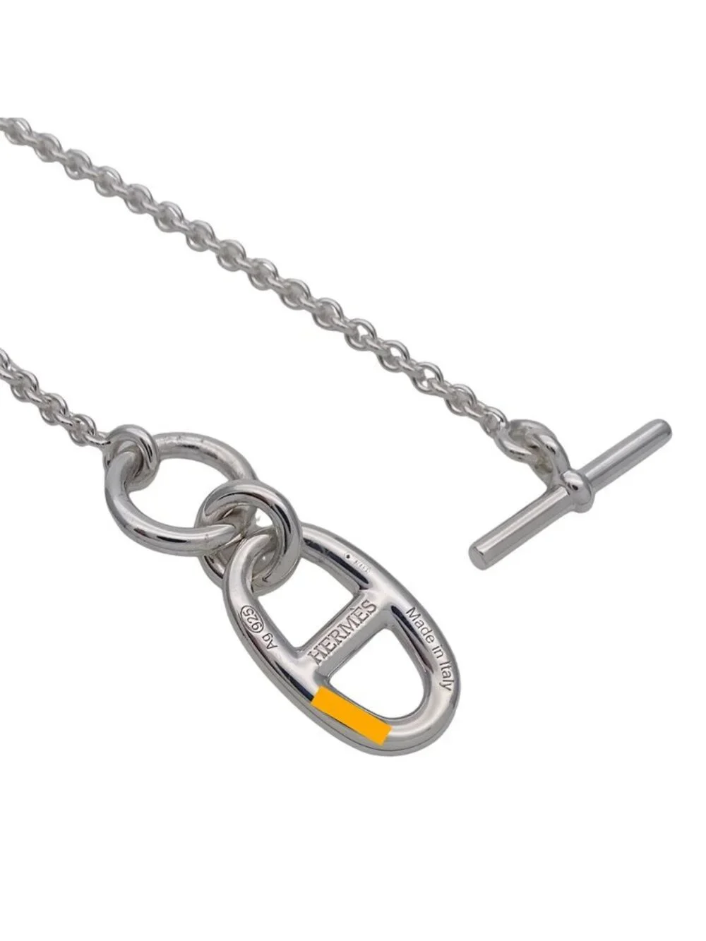 Hermes Necklace Chaine D'ancre Amulet Silver Polished